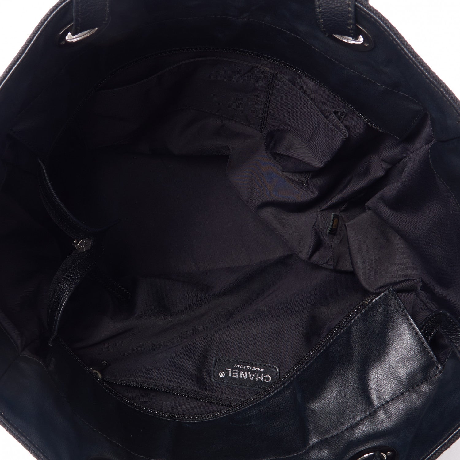 Chanel Coated Canvas Quilted Large Paris Biarritz Tote Black 8 of 11
