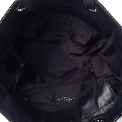 Chanel Coated Canvas Quilted Large Paris Biarritz Tote Black 8 of 11