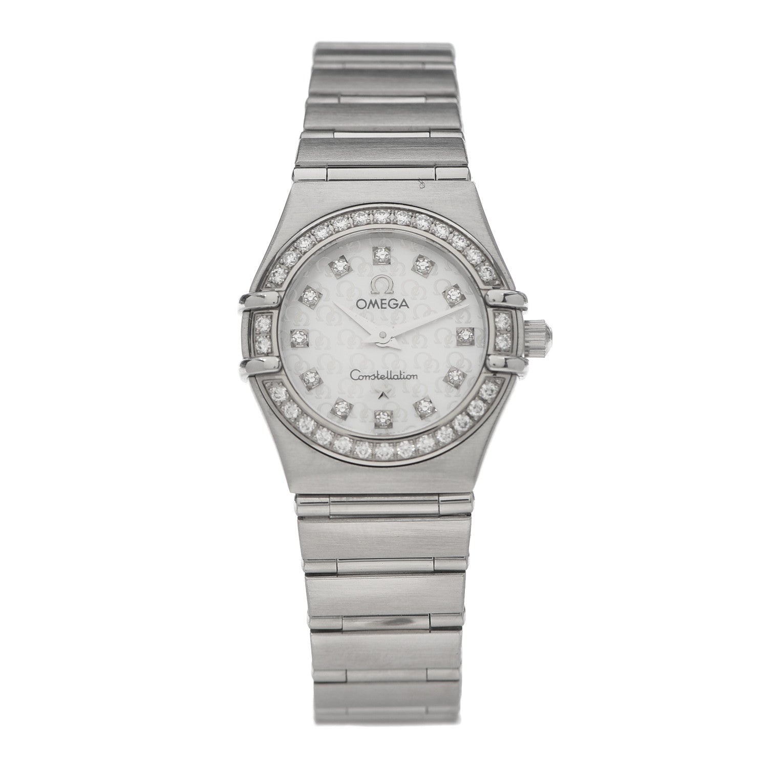 Omega Stainless Steel Diamond Bezel Mother of Pearl 22mm Constellation Quartz Watch 1460.75.00 1 of 14