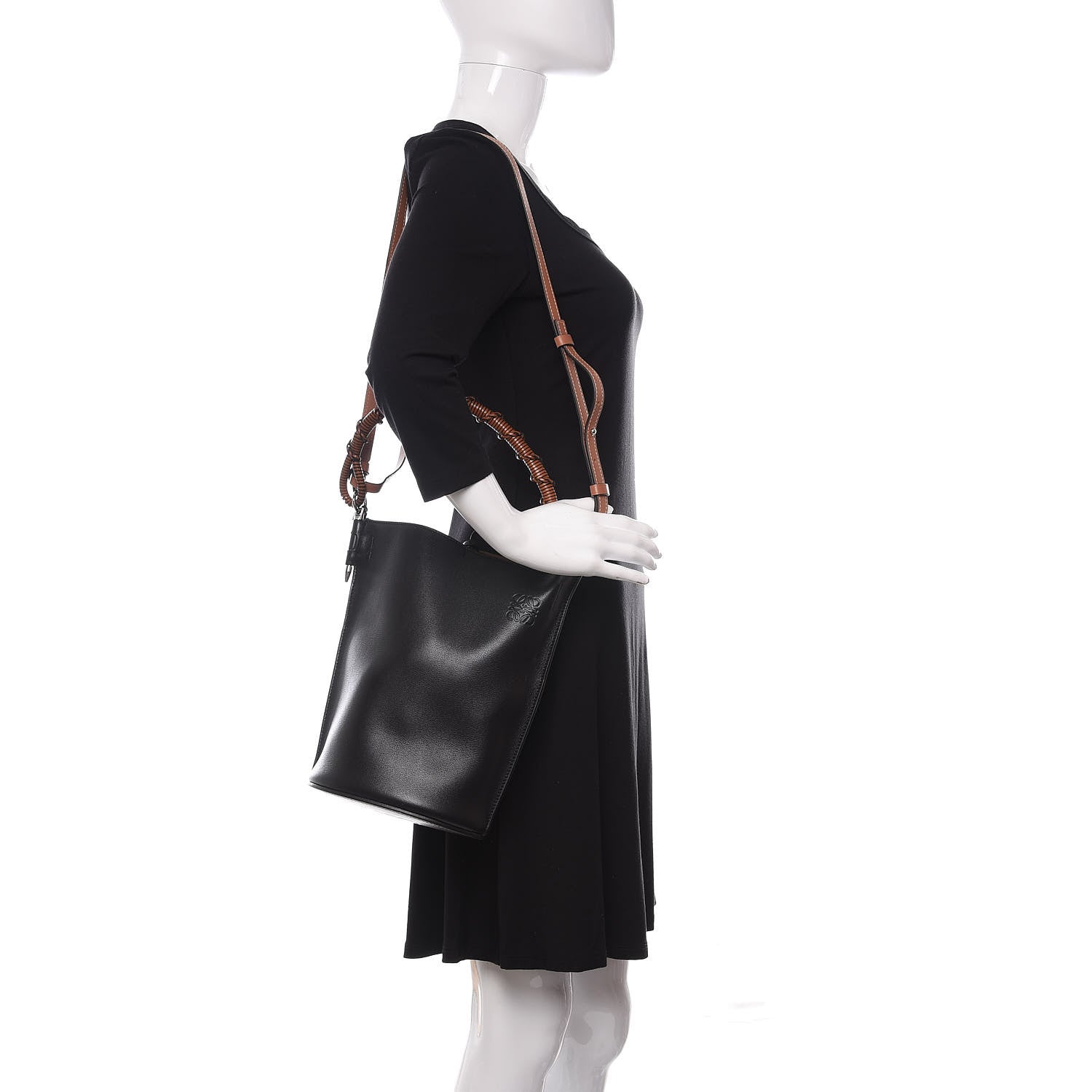 Loewe Calfskin Gate Bucket Bag Black 2 of 8