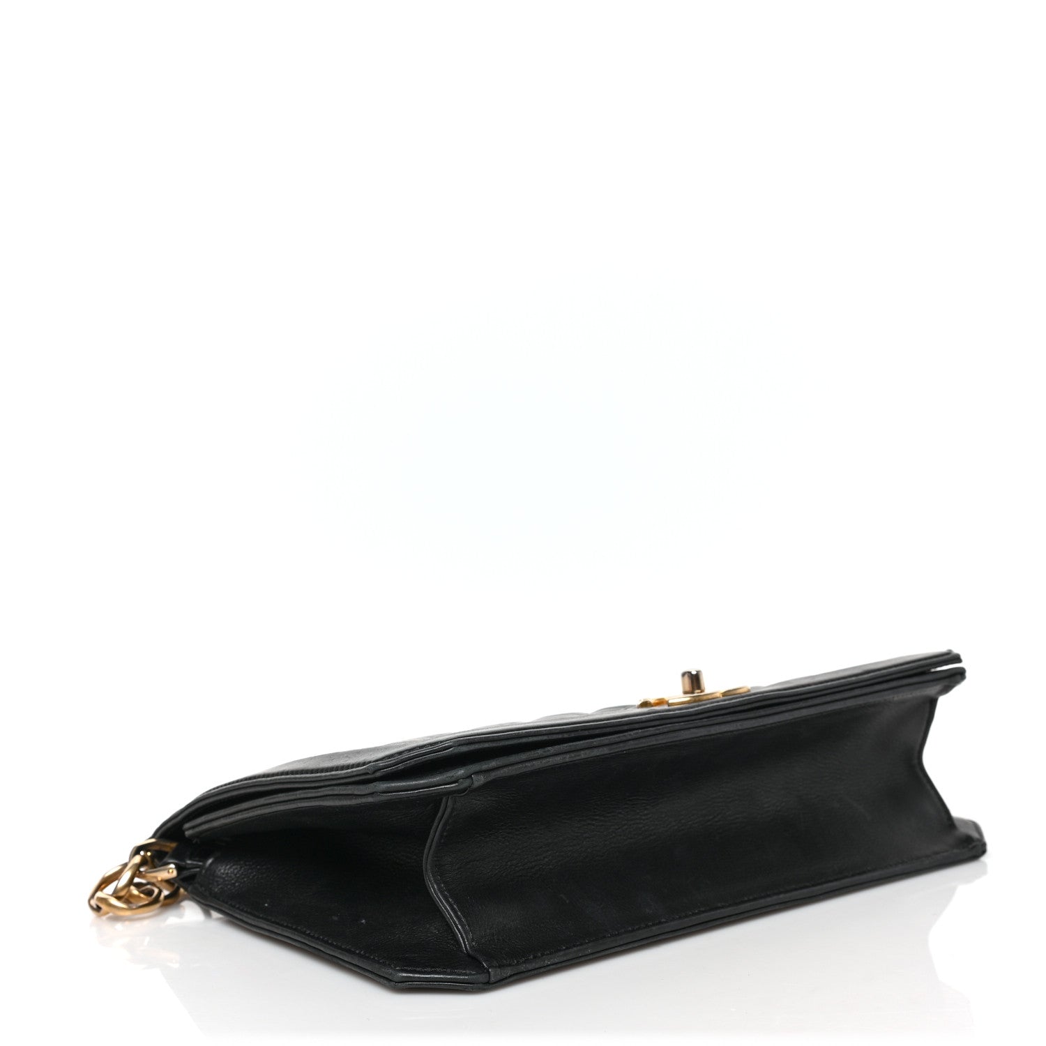 Chanel Calfskin Quilted Large Chain Link Full Flap Black 4 of 10