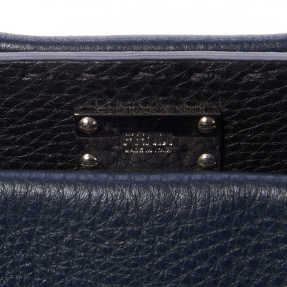 Fendi Cuoio Romano Selleria Bi-Color Large Mens Peekaboo Iconic Essential Satchel Lavagna Black 8 of 9