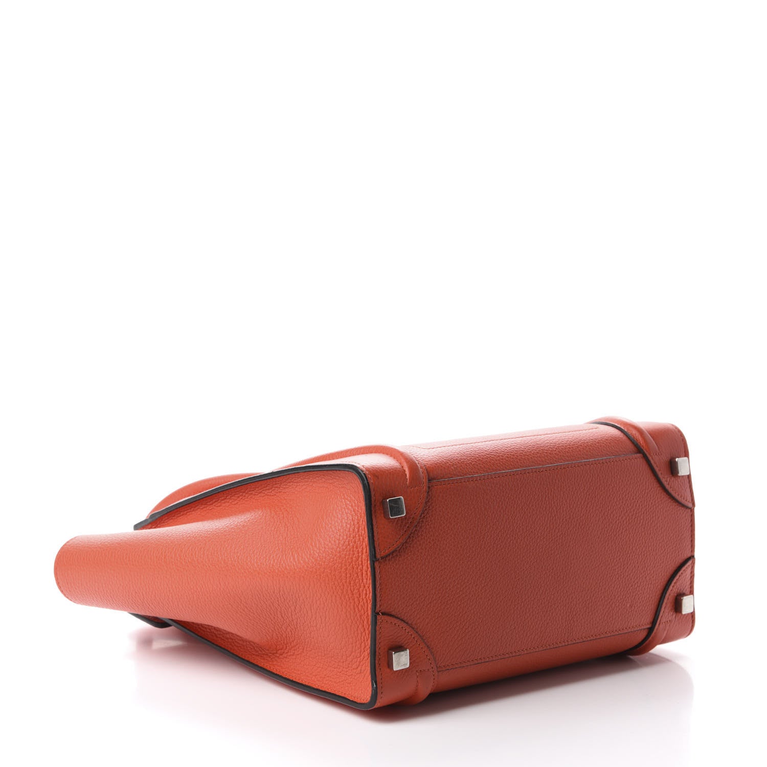 Celine Drummed Calfskin Micro Luggage Vermillion 4 of 12