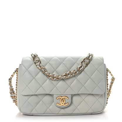 Chanel Lambskin Quilted Small CC You Flap Light Grey 1 of 9