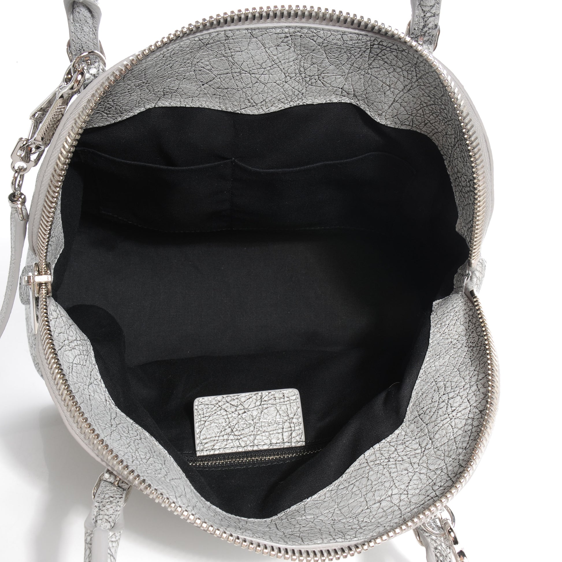 Balenciaga Marbled Agneau Papier Mini Bowling Bag Grey 5 of 7
