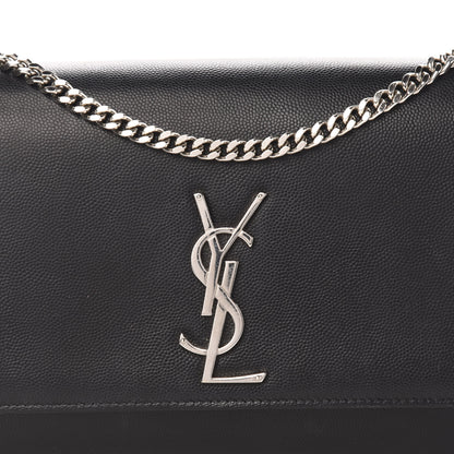 Saint Laurent Grain De Poudre Medium Classic Monogram Kate Satchel Black 10 of 10