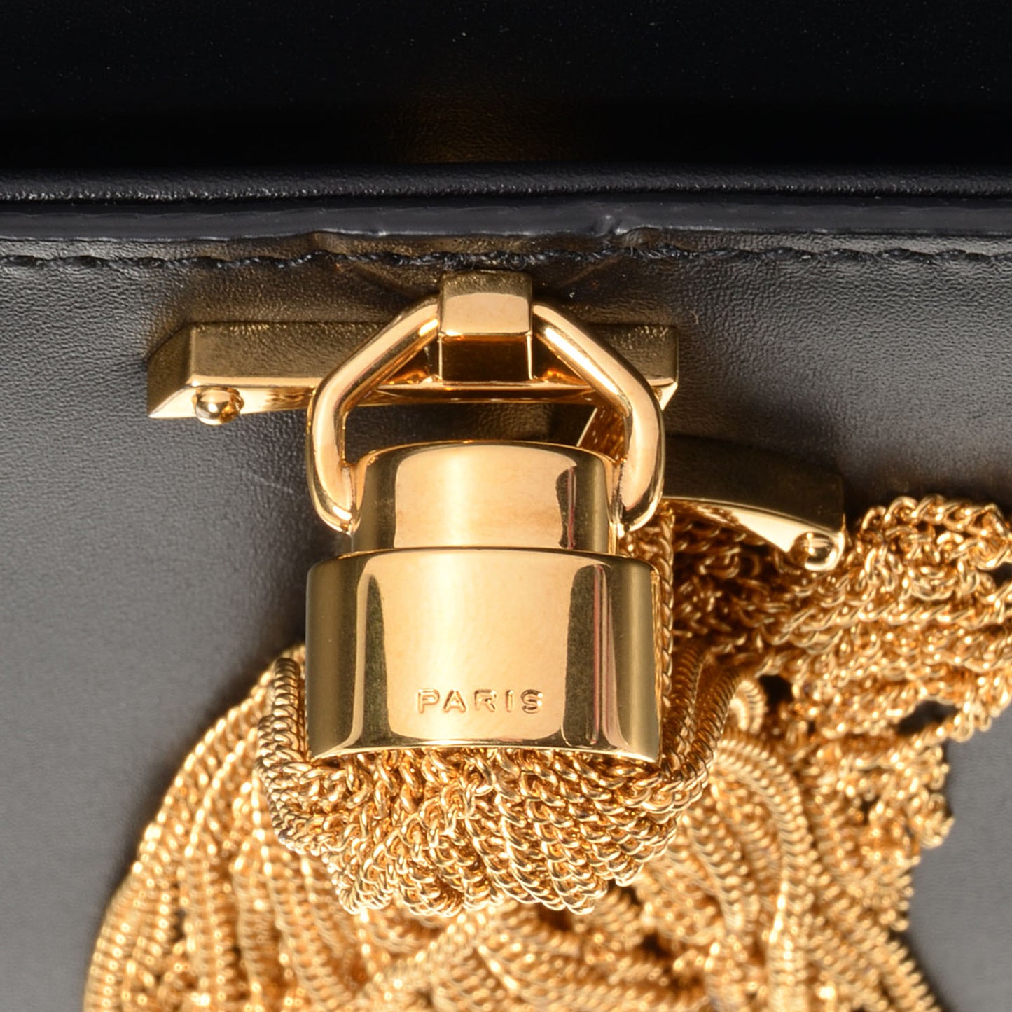 Calfskin Classic Monogram Tassel Clutch Black
