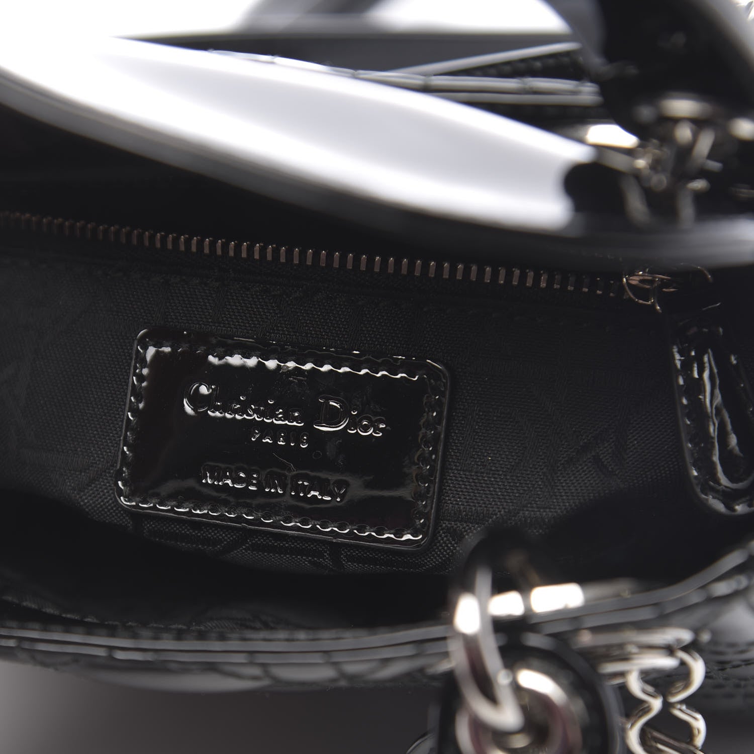 Christian Dior Patent Cannage Mini Lady Dior Black 6 of 11