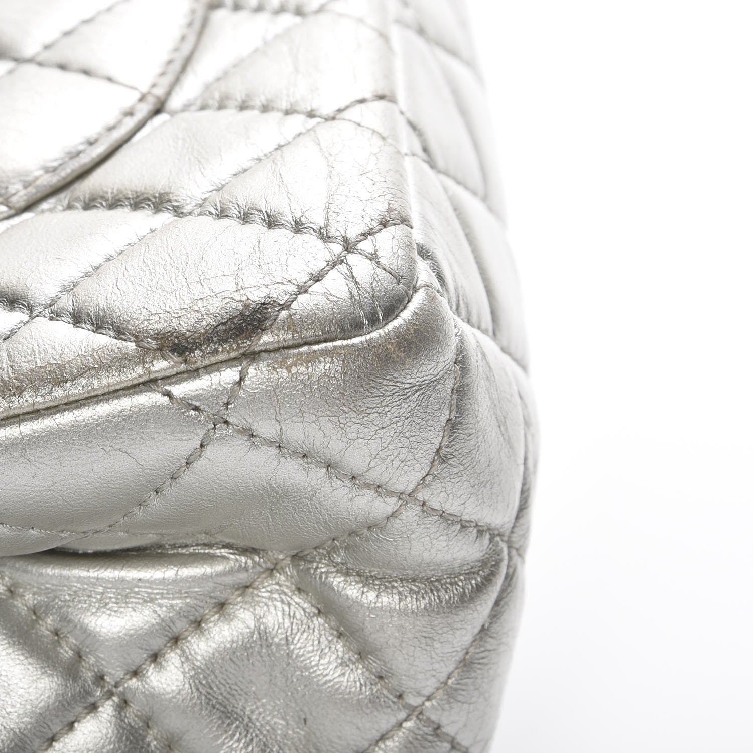 Chanel Metallic Aged Calfskin Quilted 2.55 Reissue 226 Flap Silver 9 of 11