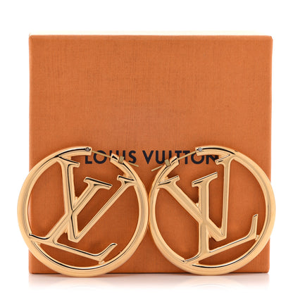 Louis Vuitton Metal Louise Hoop Earrings Gold 5 of 5