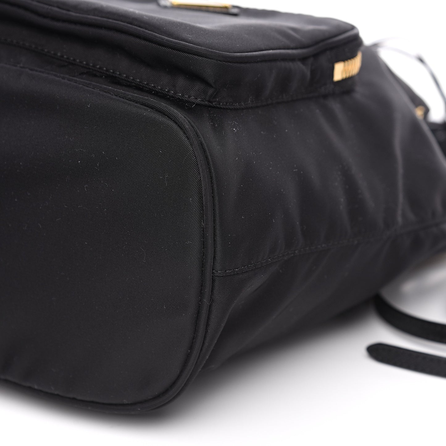 Saffiano Tessuto Nylon Mini Bucket Crossbody Bag Black