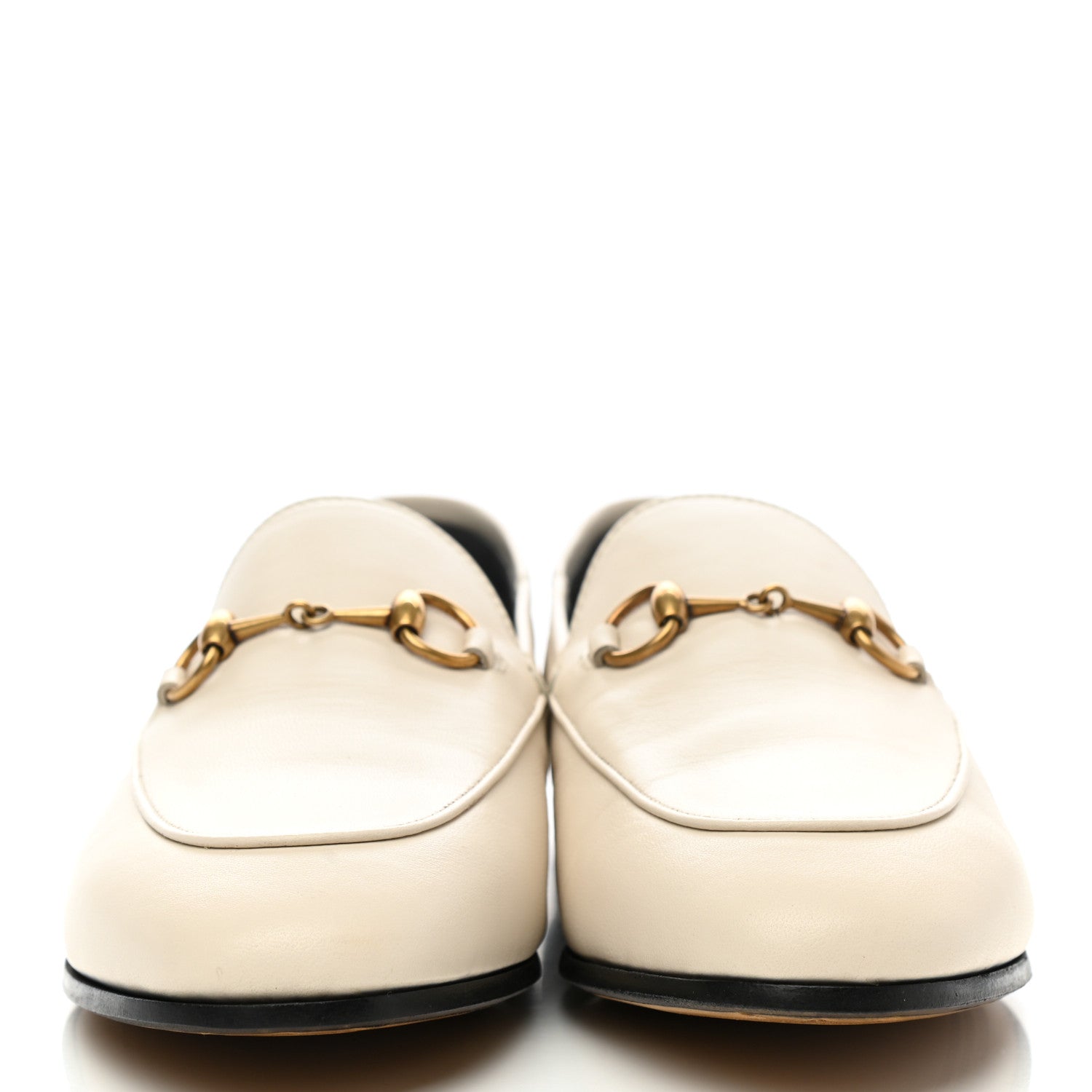 Gucci Lambskin Womens Brixton Horsebit Loafers 37.5 Mystic White 2 of 9