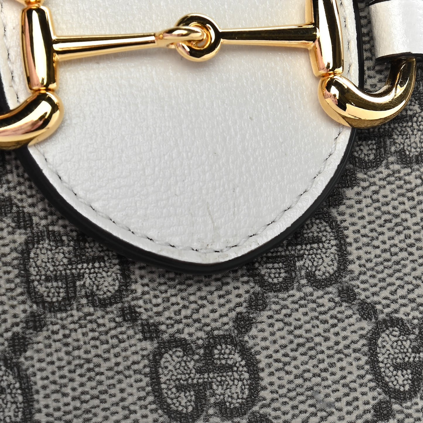 GG Supreme Monogram Azalea Calfskin Mini Horsebit 1955 Crossbody Bag Beige Ebony Mystic White