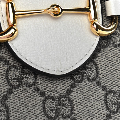 Gucci GG Supreme Monogram Azalea Calfskin Mini Horsebit 1955 Crossbody Bag Beige Ebony Mystic White 10 of 10