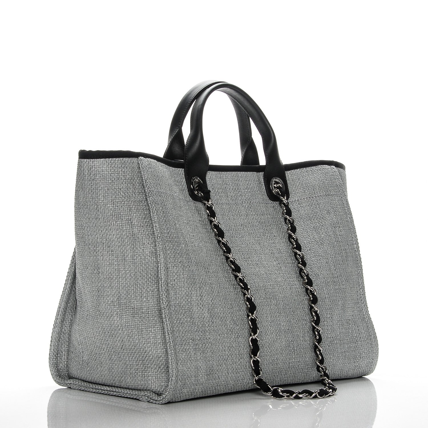 Chanel Canvas Large Deauville Tote Grey 3 of 7