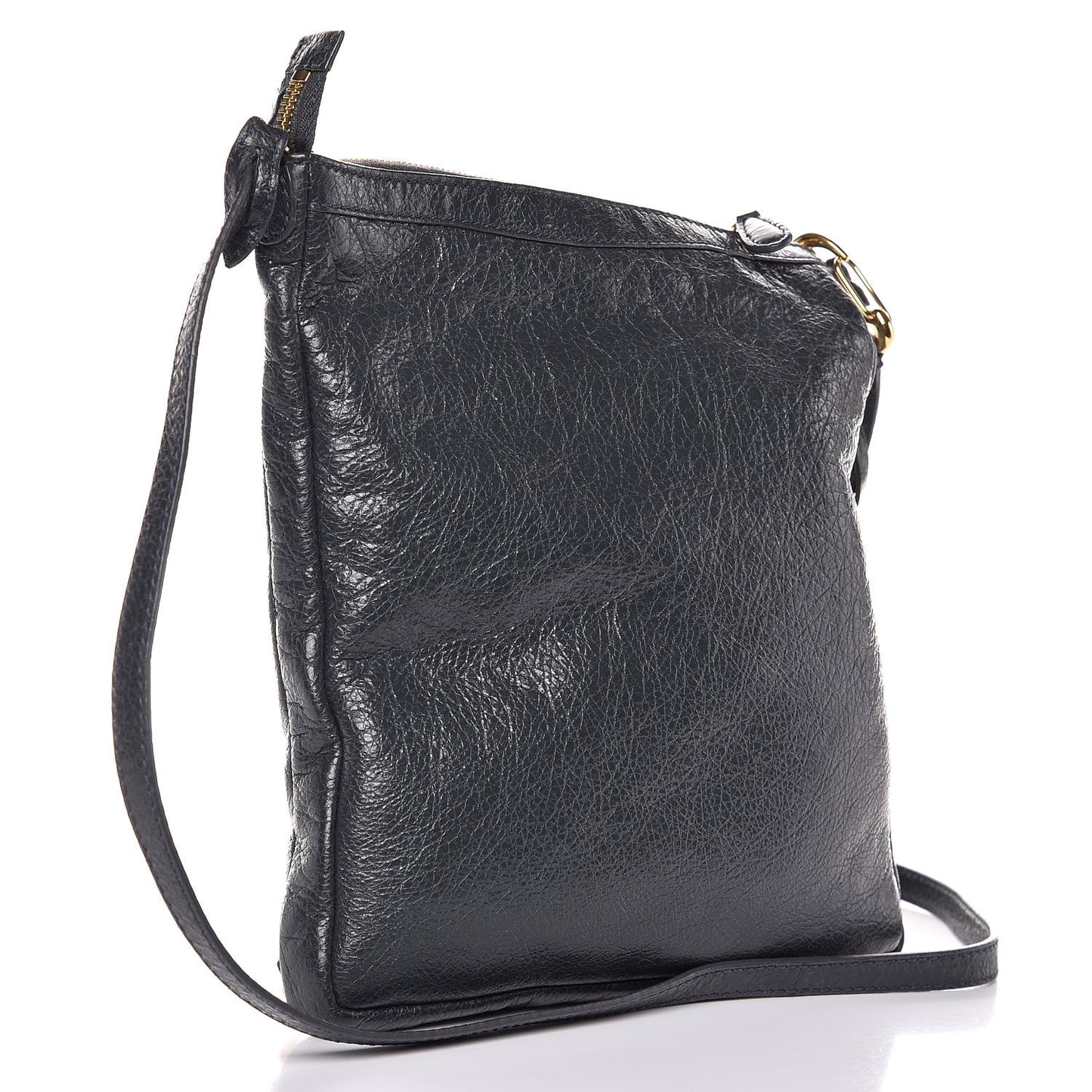 Agneau Giant 12 Gold Hardware Flat Crossbody Anthracite