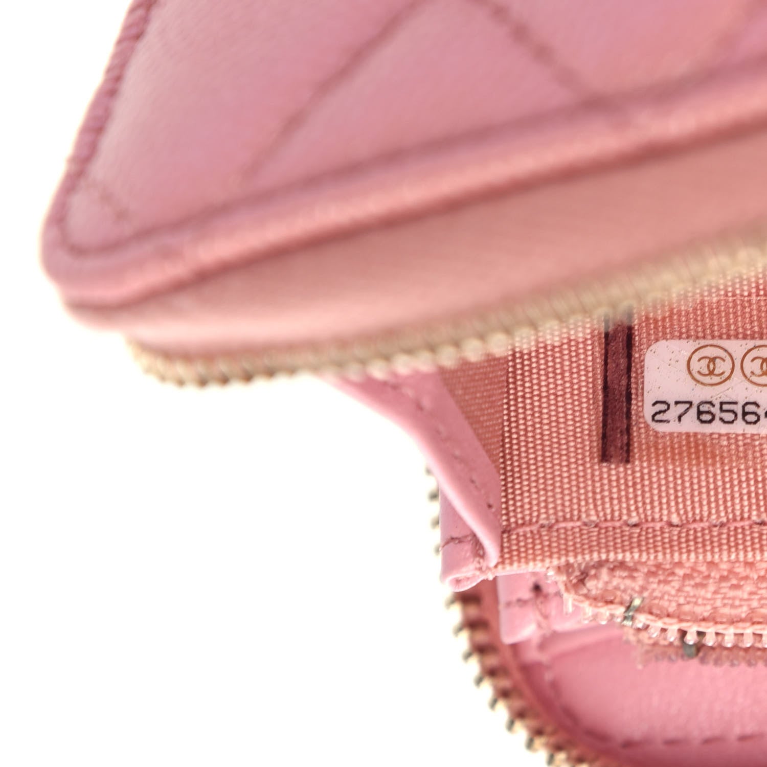 Chanel Iridescent Caviar Quilted Medium Zip Around Wallet Pink 7 of 10