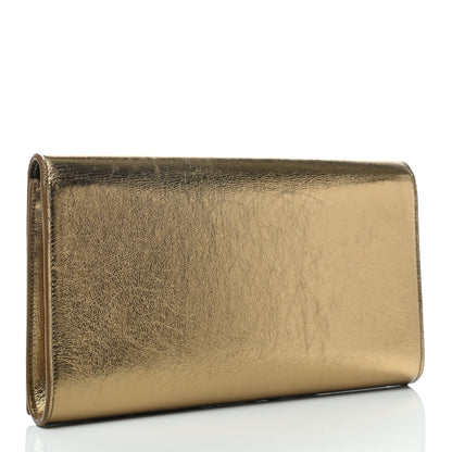 Saint Laurent Metallic Calfskin Monogram Large Belle De Jour Clutch Gold 3 of 7