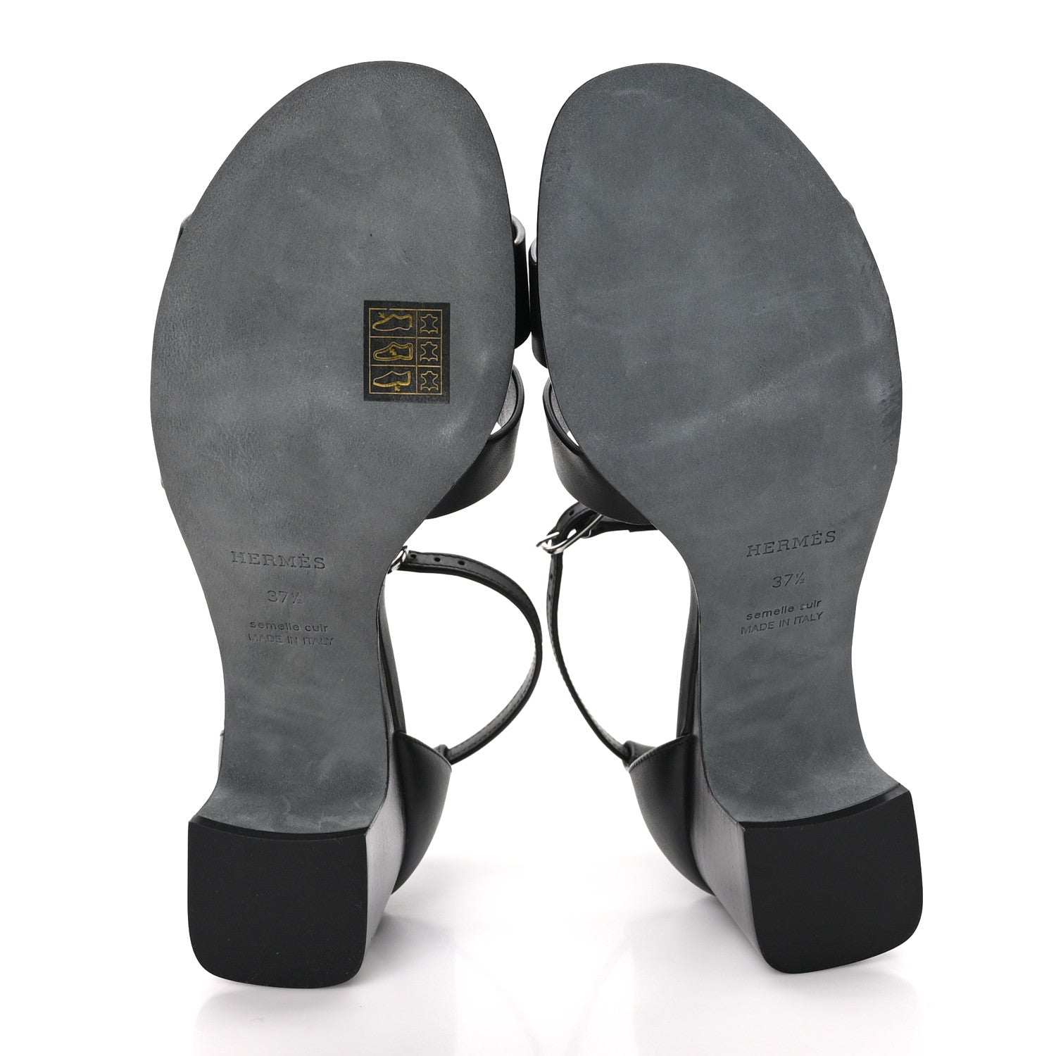 Hermes Calfskin Encens 50 Sandals 37.5 Black 5 of 8