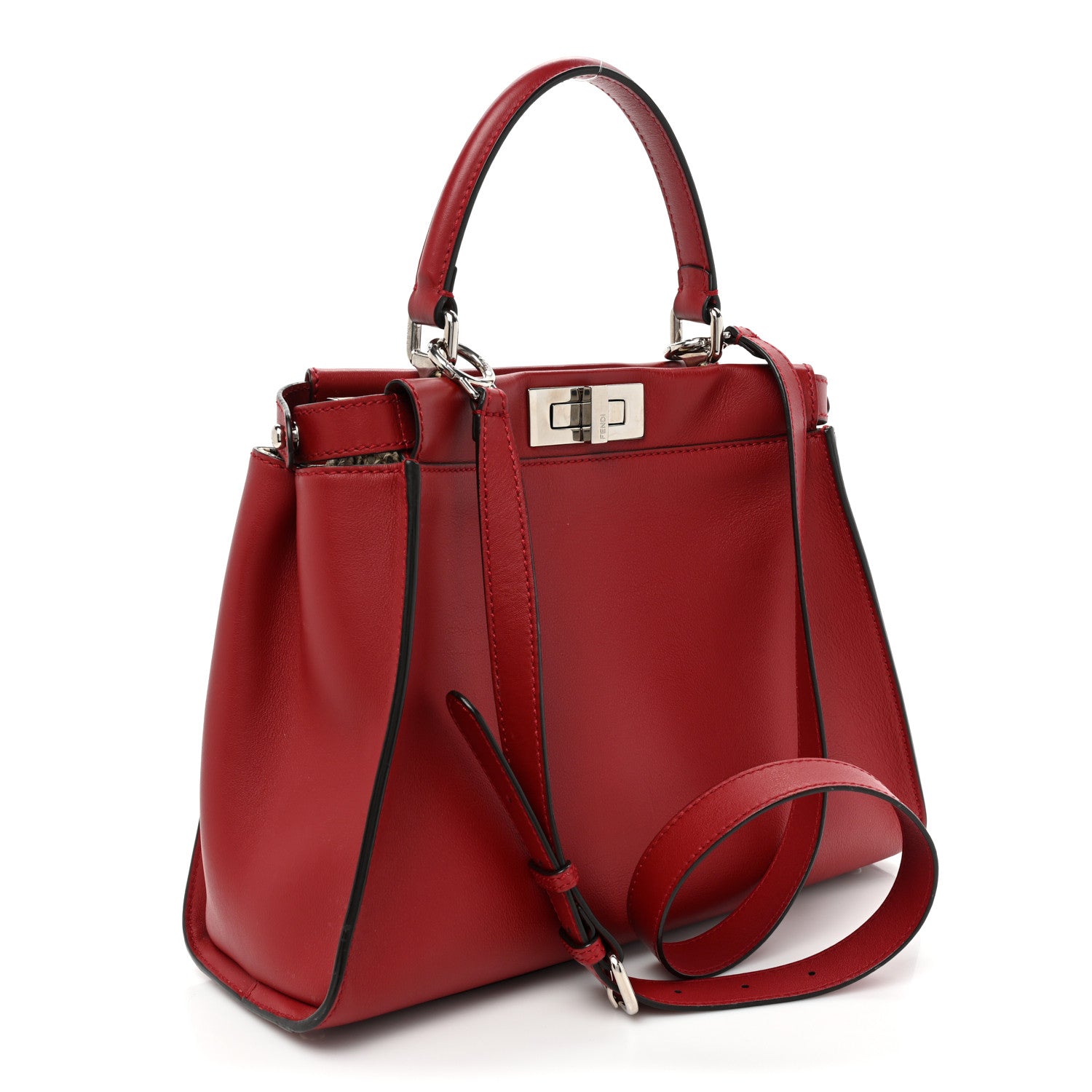 Fendi Vitello Seta Elaphe Crocodile Monster Eyes Medium Peekaboo Iconic Satchel Ribes Naturale 3 of 17