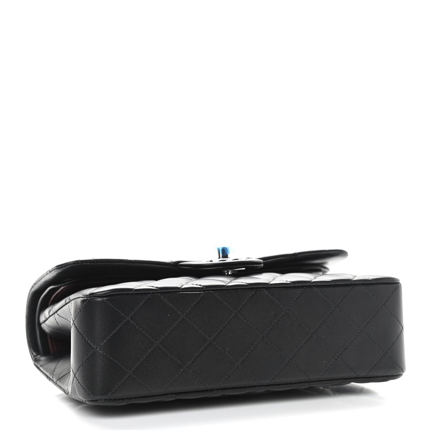 Lambskin Quilted Small Double Flap Black