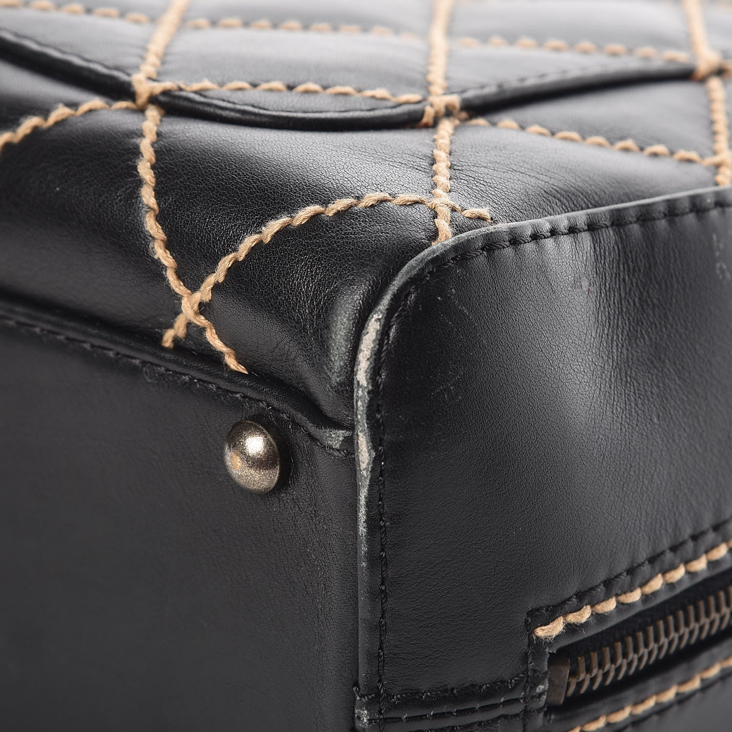 Chanel Calfskin Wild Stitch Top Handle Bag Black 16 of 16
