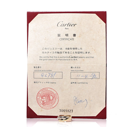 Cartier 18K Pink Yellow White Gold Classic Trinity Ring 52 6 7 of 7