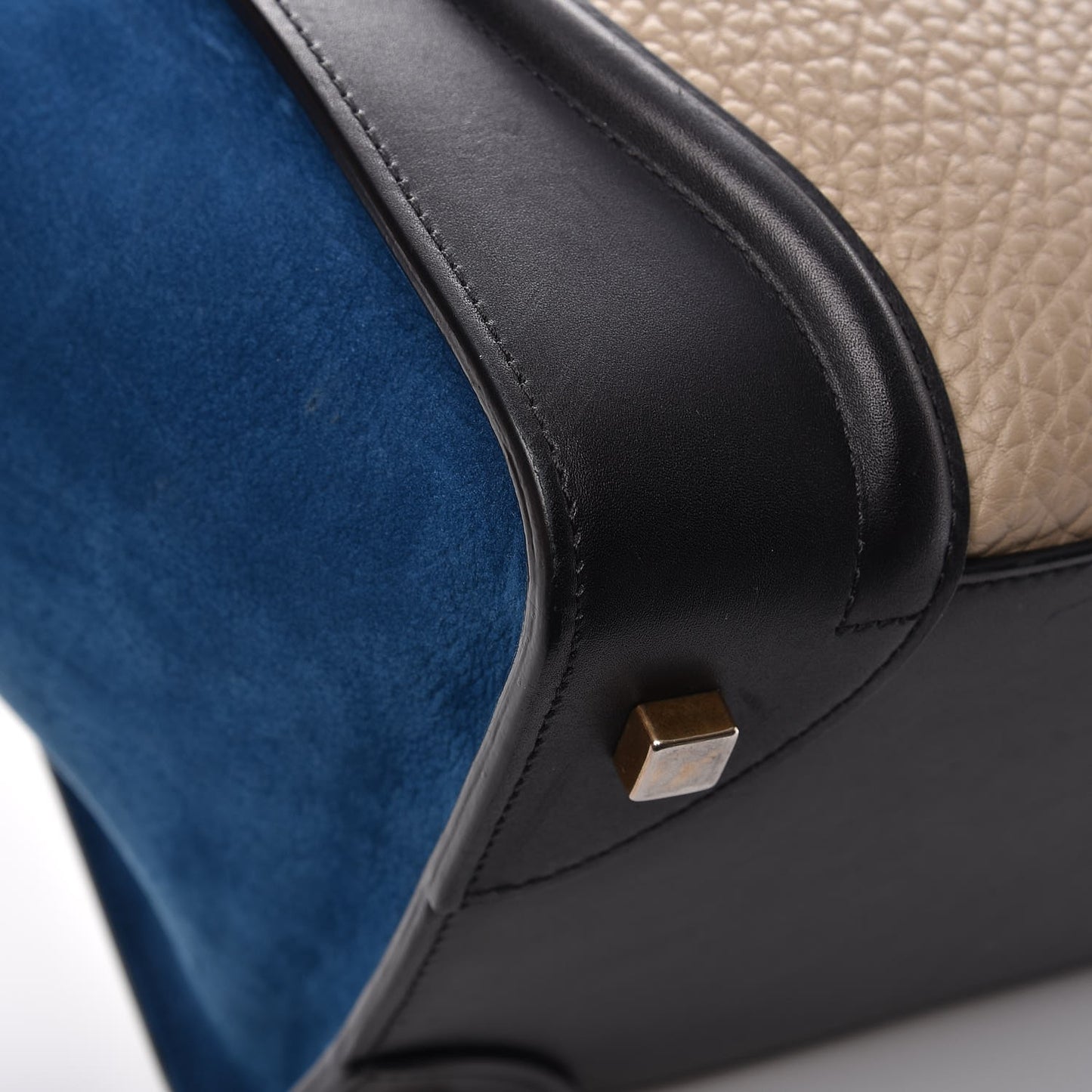 Bullhide Calfskin Suede Mini Tri-Color Luggage Beige