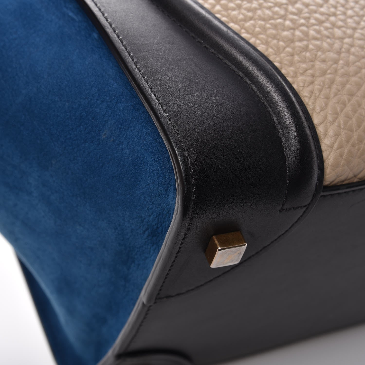 Celine Bullhide Calfskin Suede Mini Tri-Color Luggage Beige 13 of 17