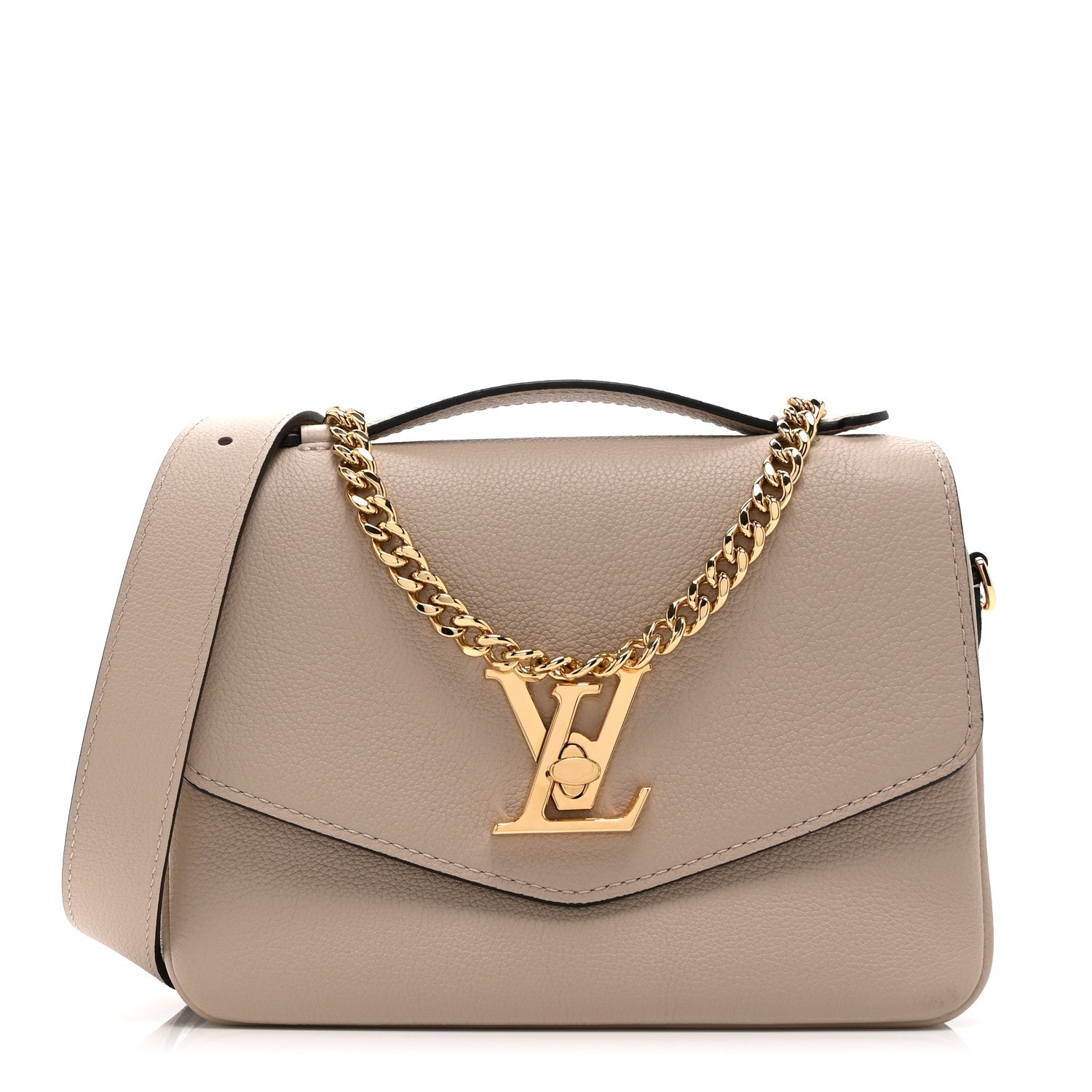 Louis Vuitton Grained Calfskin Lockme Oxford Greige 1 of 9