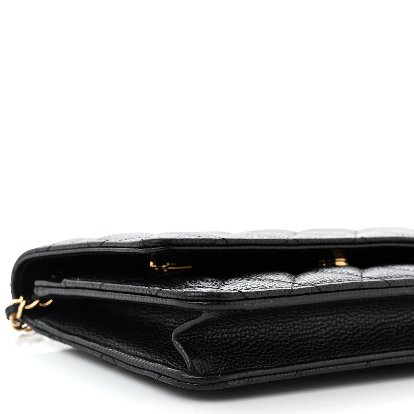 Caviar Quilted Wallet on Chain WOC Black