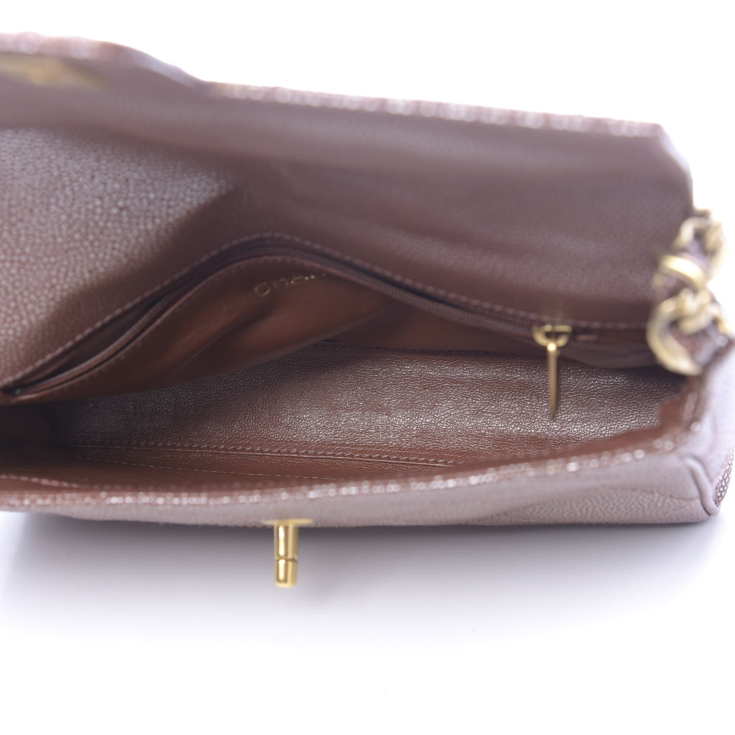 Chanel Metallic Caviar Quilted Medium Single Flap Brown 5 of 12