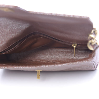 Chanel Metallic Caviar Quilted Medium Single Flap Brown 5 of 12