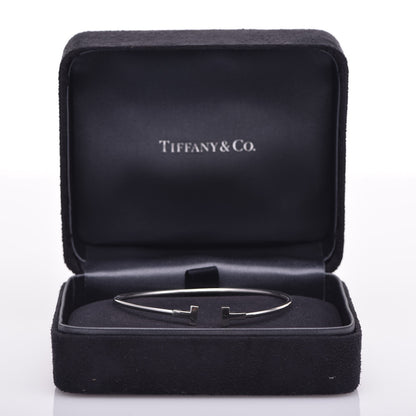 Tiffany 18K White Gold Narrow T Wire Bracelet 5 of 5