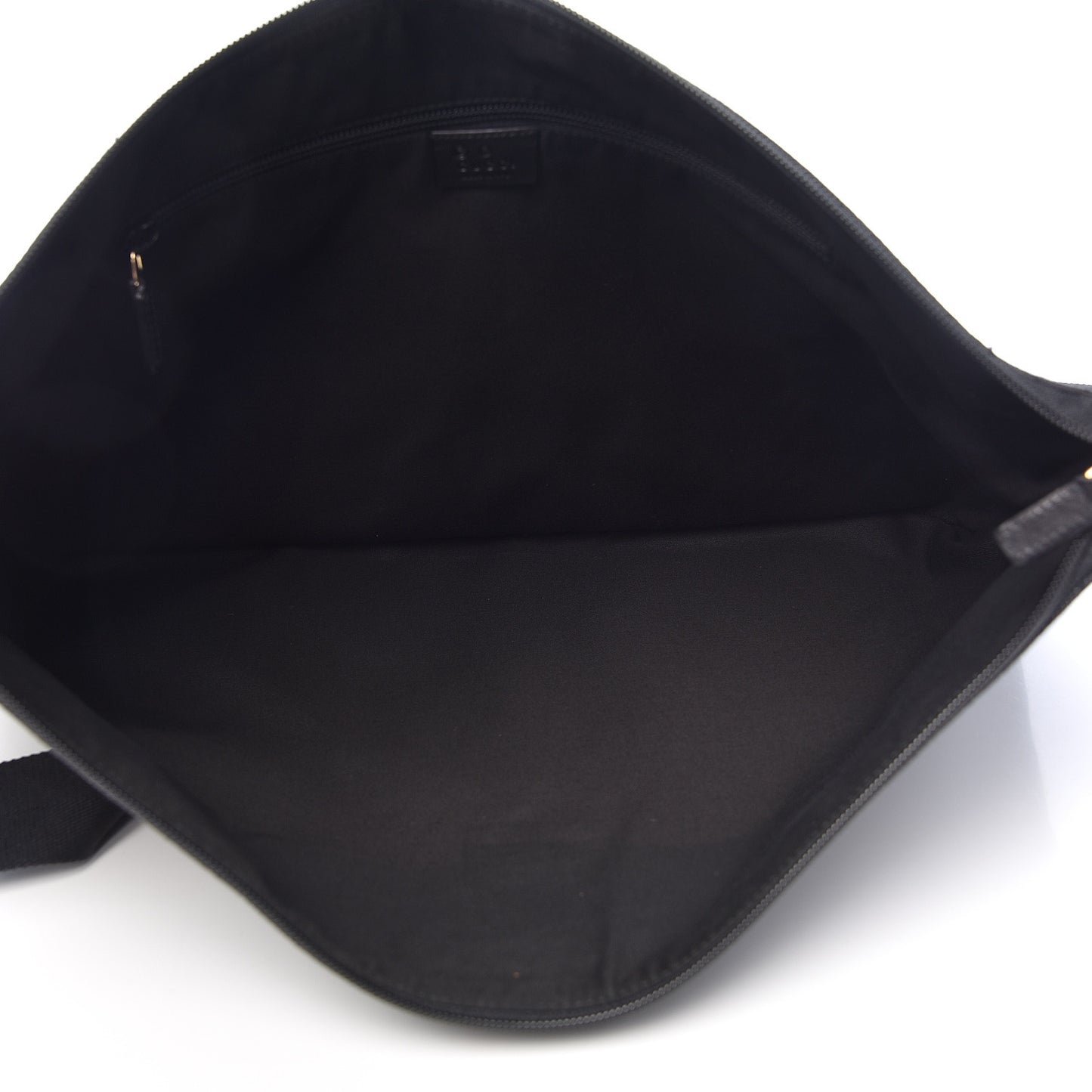 Denim Monogram Flat Messenger Bag Black