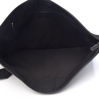 Gucci Denim Monogram Flat Messenger Bag Black 5 of 10
