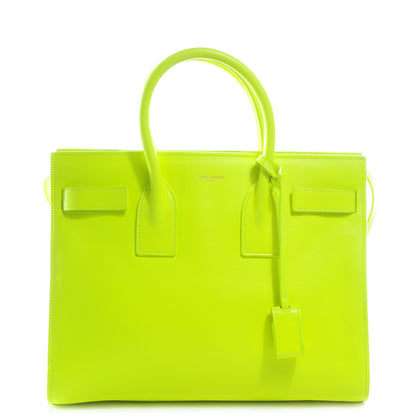 Saint Laurent Leather Small Sac de Jour Carryall Yellow Neon 1 of 10
