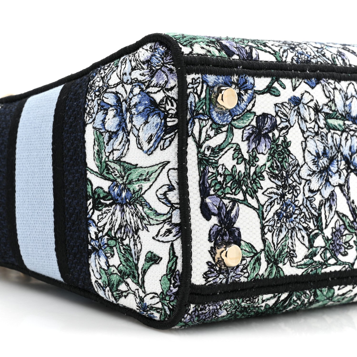 Christian Dior Canvas Embroidered Print Medium Lady D-Lite Blue Multicolor 9 of 9