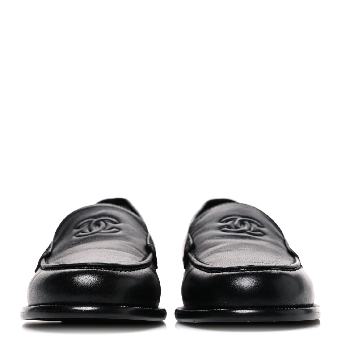 Lambskin CC Mocassin Loafers 38 Black