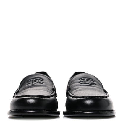 Chanel Lambskin CC Mocassin Loafers 38 Black 3 of 11