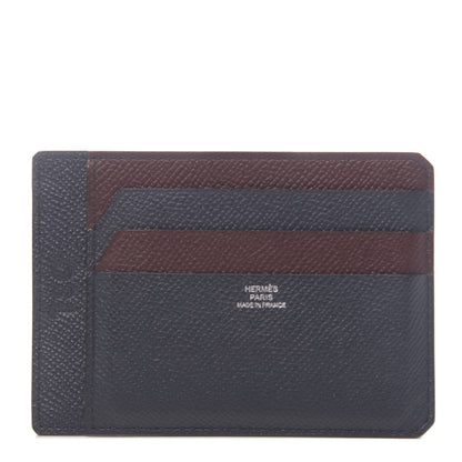 Hermes Epsom City 8CC Colorblock Card Holder Bleu Indigo Bordeaux 1 of 7