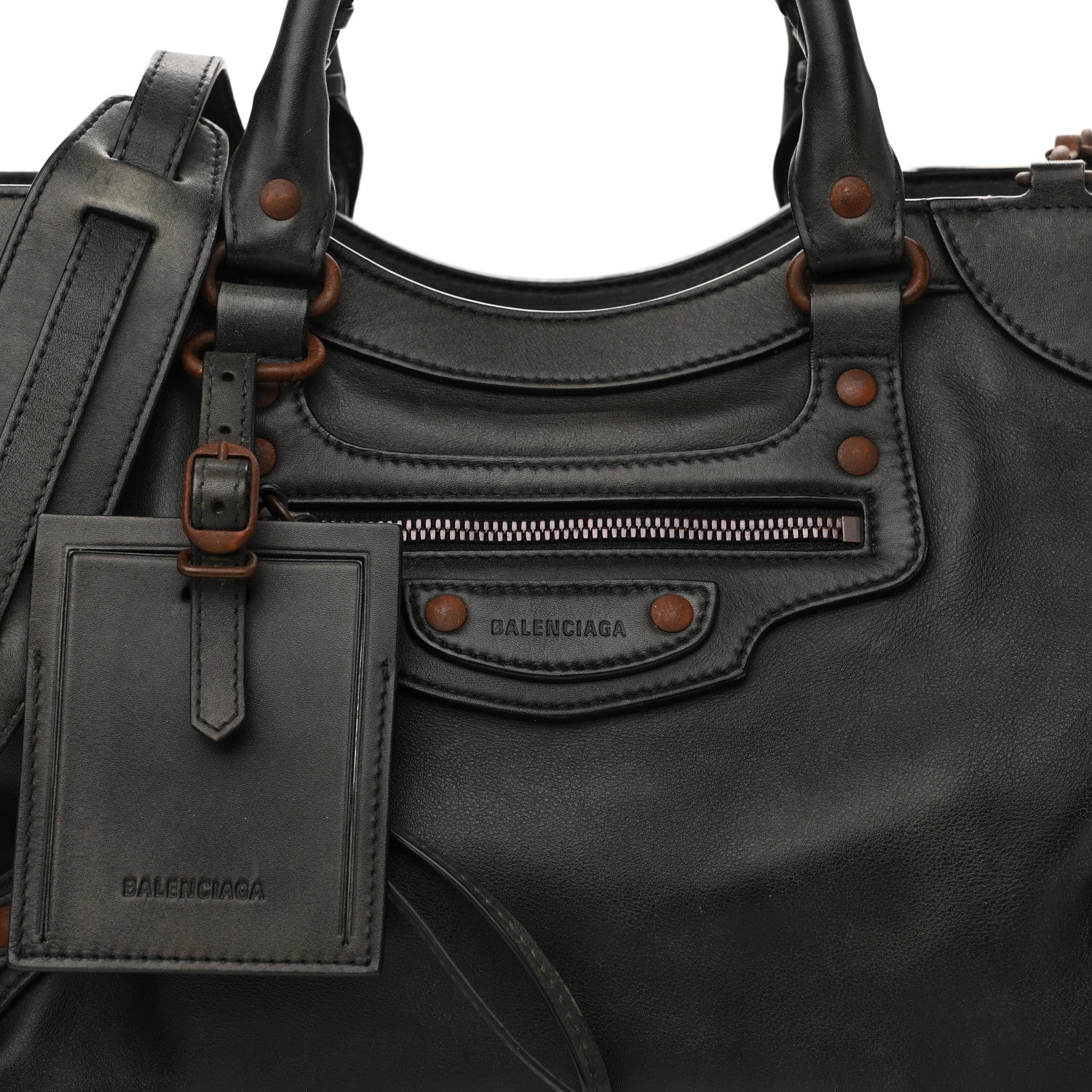 Balenciaga Used Calfskin Rust Hardware Neo Classic City Black 7 of 17