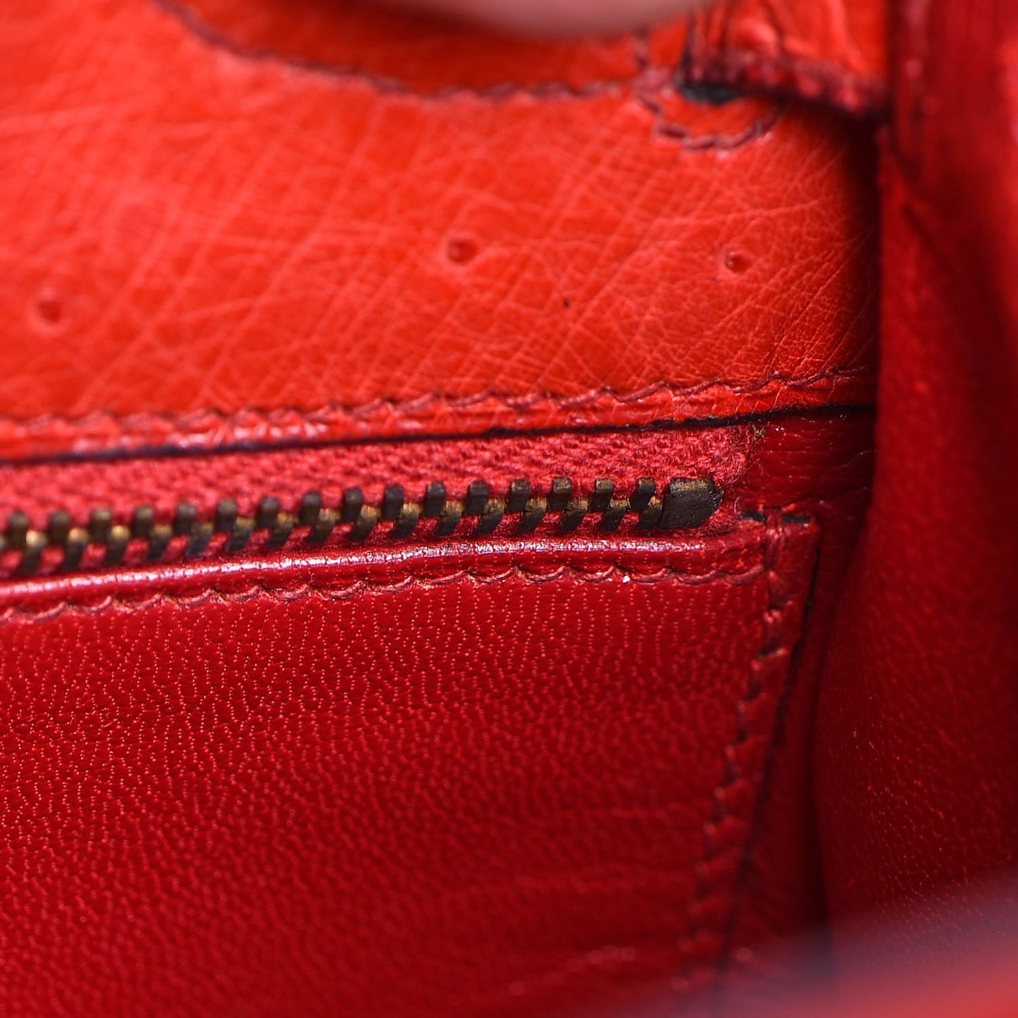 Ostrich Kelly Sellier 28 Rouge Vif
