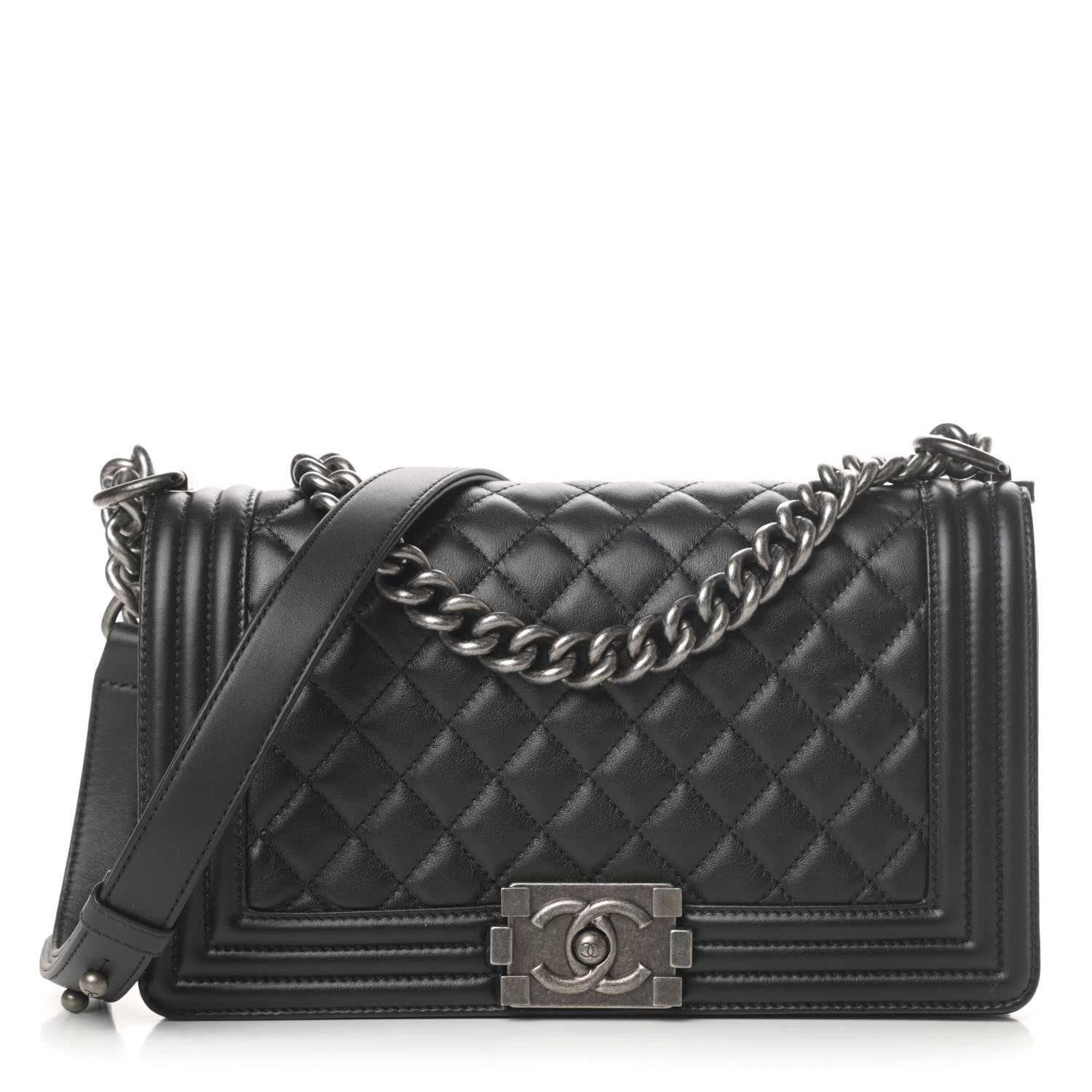 Chanel Calfskin Quilted Medium Boy Flap Black 1 of 13