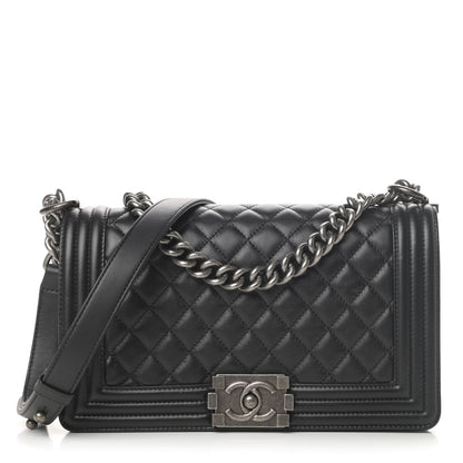Chanel Calfskin Quilted Medium Boy Flap Black 1 of 13