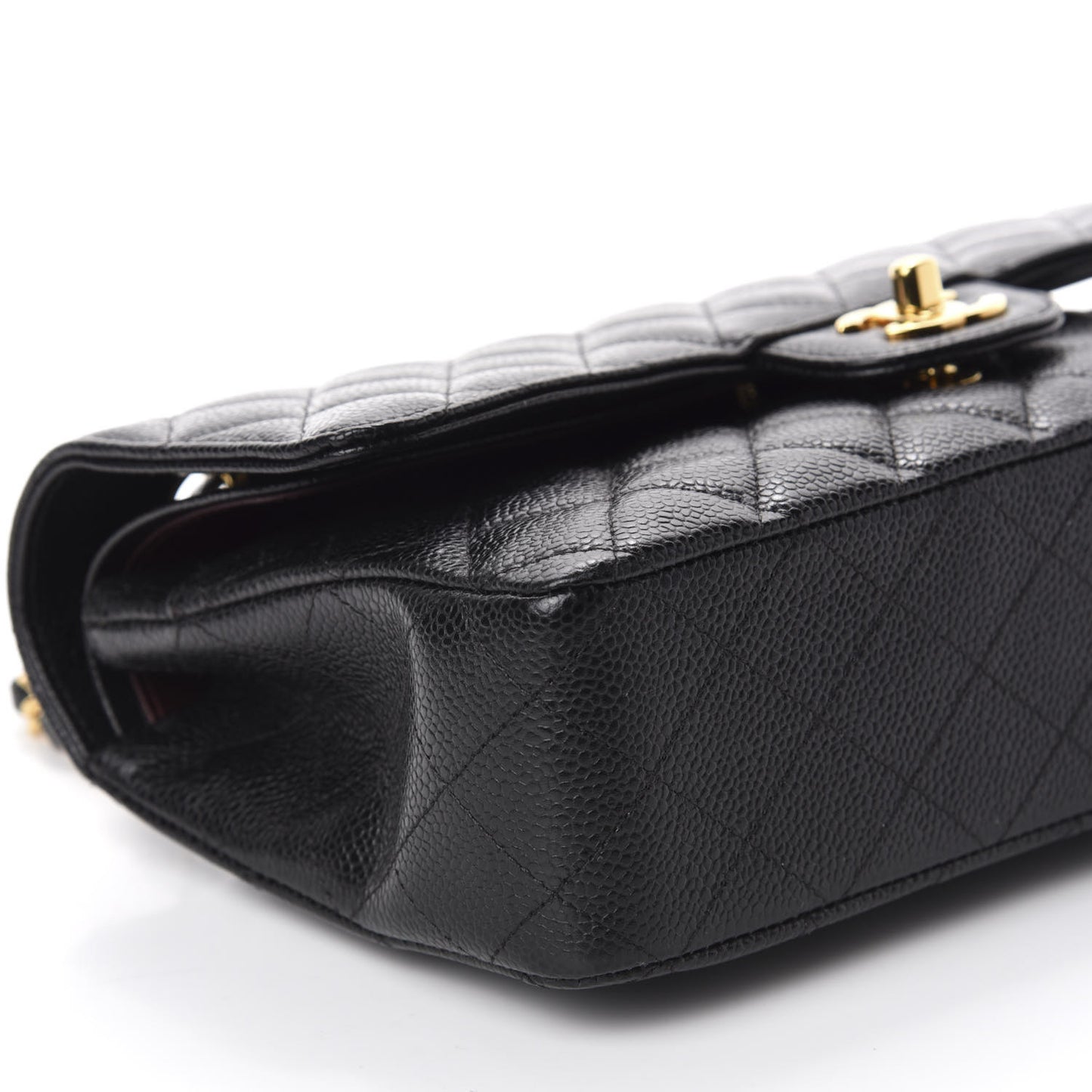 Caviar Quilted Medium Double Flap Black