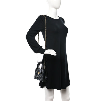 Chanel Shiny Aged Calfskin Quilted Nano Kelly Shopper Black 2 of 10