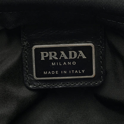 Prada Tessuto Nylon Saffiano Flat Messenger Bag Black 6 of 9