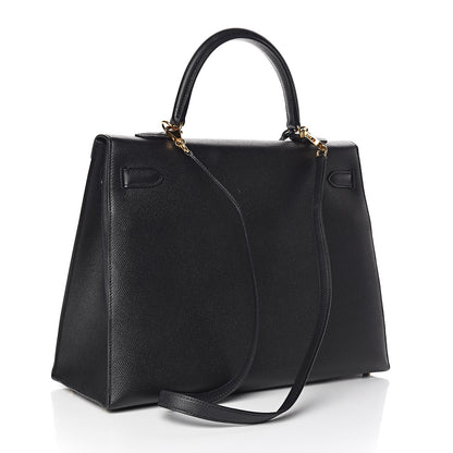 Hermes Epsom Kelly Sellier 35 Black 3 of 35