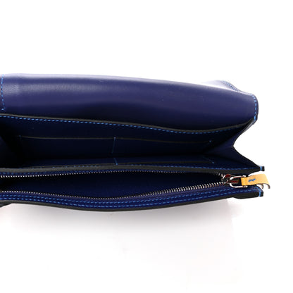 Hermes Epsom Camail Long Wallet Bleu Encre Bleu Zellige Jaune Ambre 5 of 8